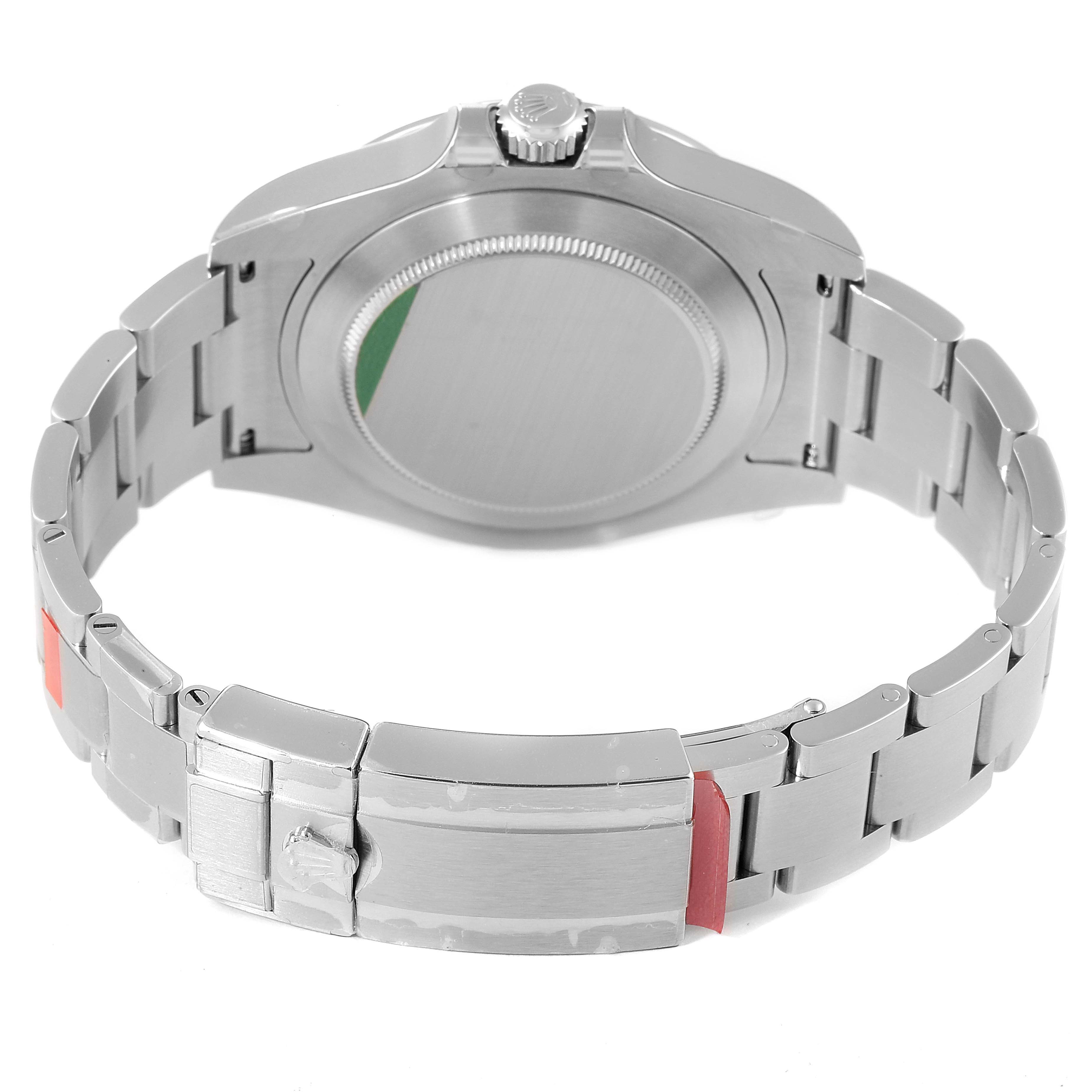 The image shows the back case and bracelet of a Rolex Explorer 216570 Men's Stainless Steel Black Dial 216570 Men's Stainless Steel Black Dial model watch from a rear angle.