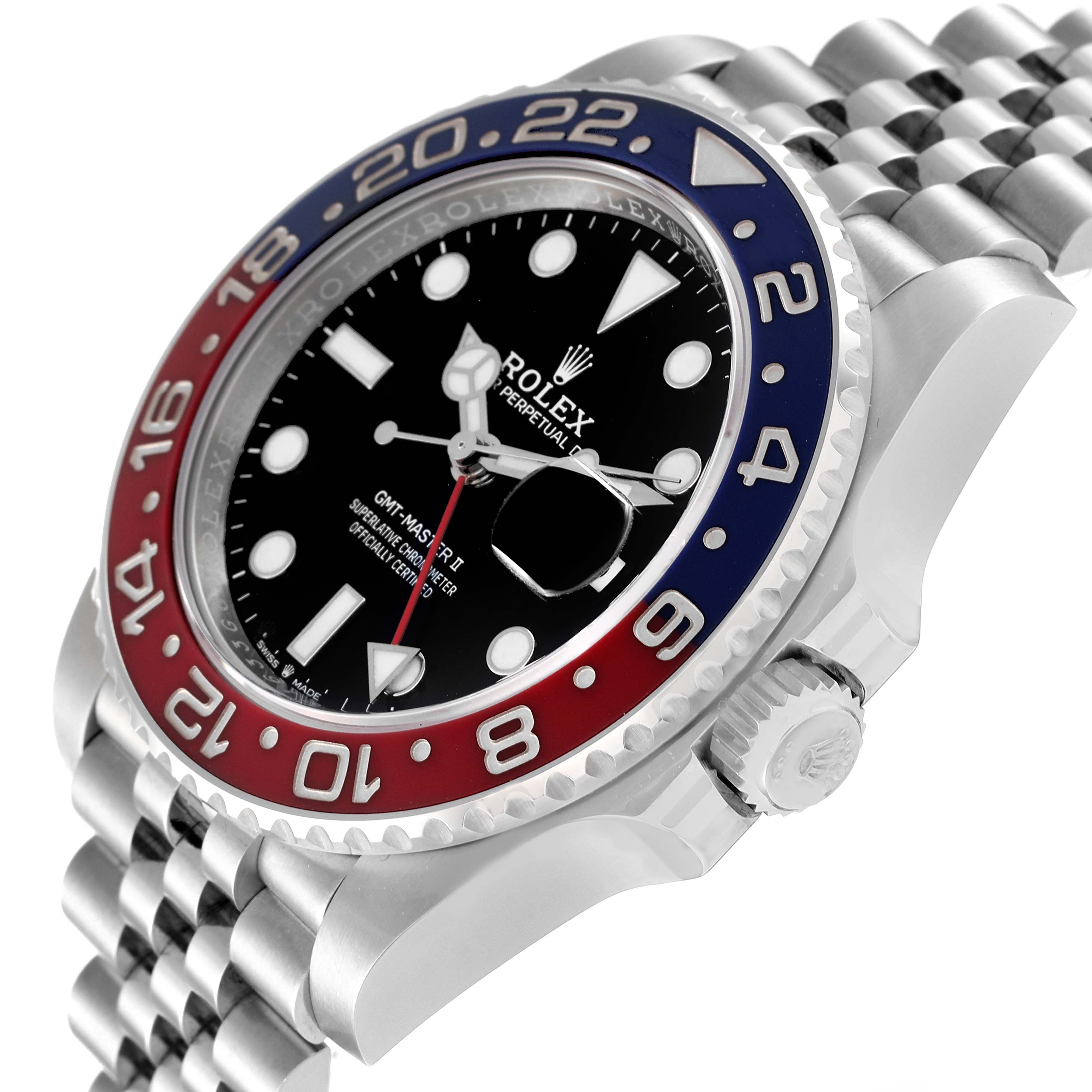 Rolex GMT Master II Pepsi Bezel Jubilee Steel Mens Watch 126710 Unworn ...