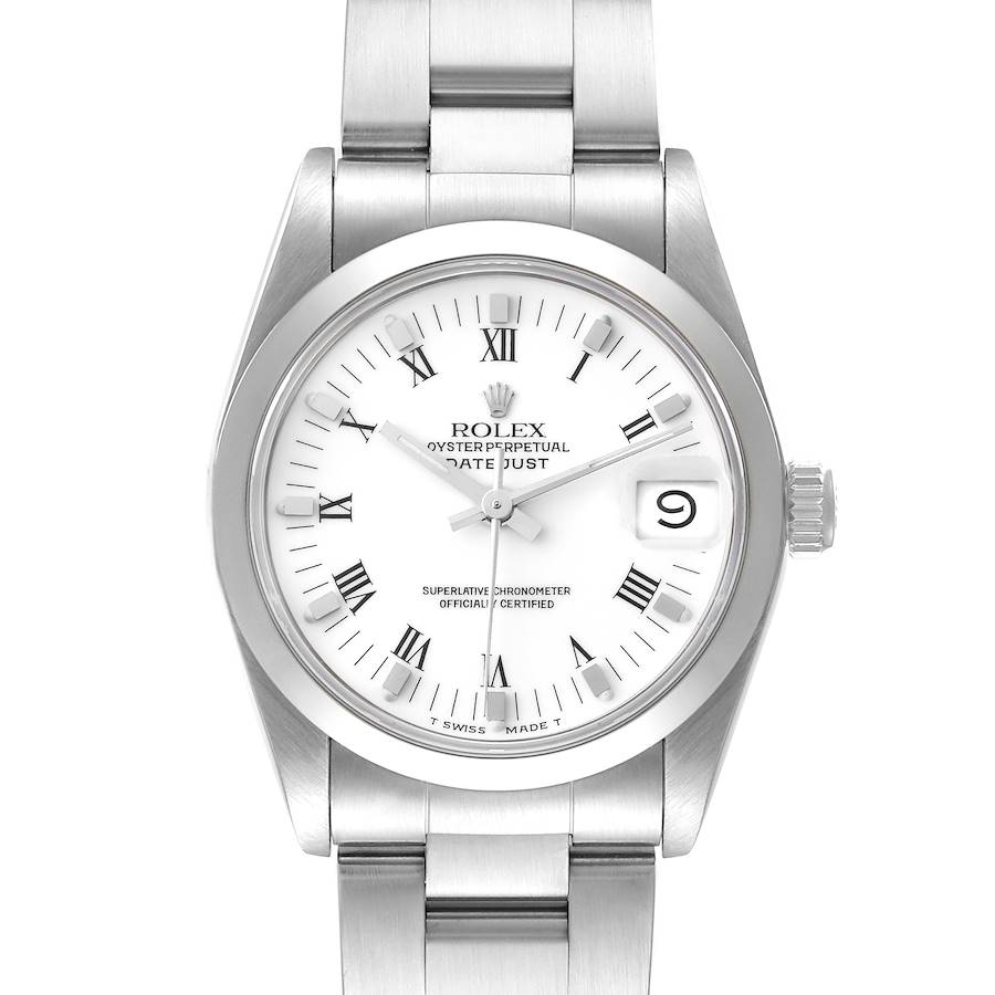 Rolex Midsize Datejust 31mm White Roman Dial Ladies Watch 68240 SwissWatchExpo