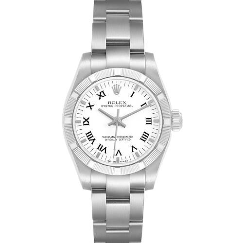Photo of Rolex Oyster Perpetual White Roman Dial Ladies Watch 176210