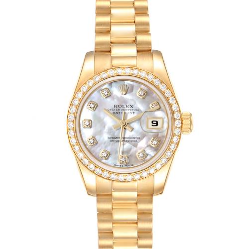 Photo of Rolex President Ladies 18k Yellow Gold MOP Diamond Ladies Watch 179138