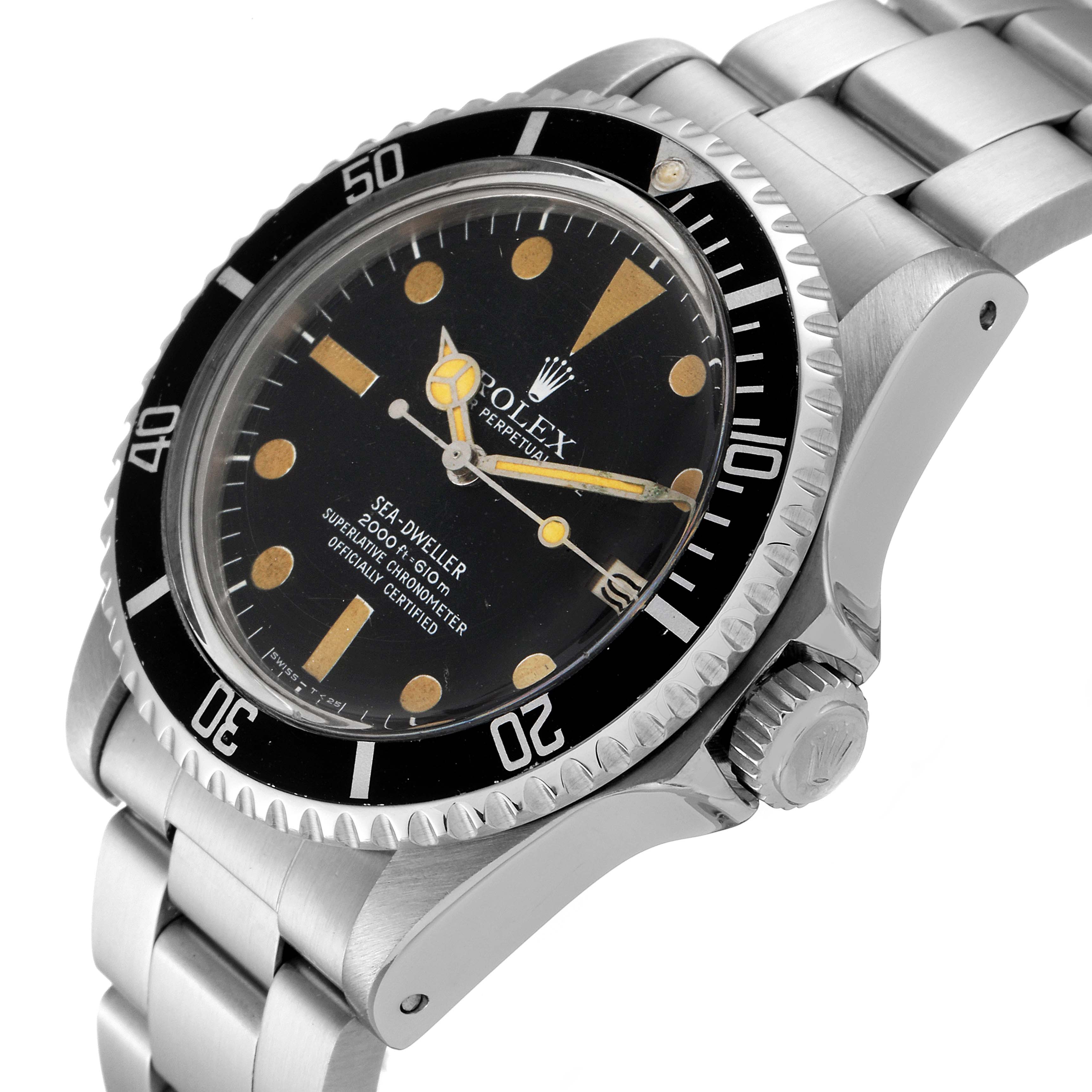 The Vintage Collection Rolex Sea-Dweller watch is shown at a slight side angle, displaying the face, bezel, crown, and band.