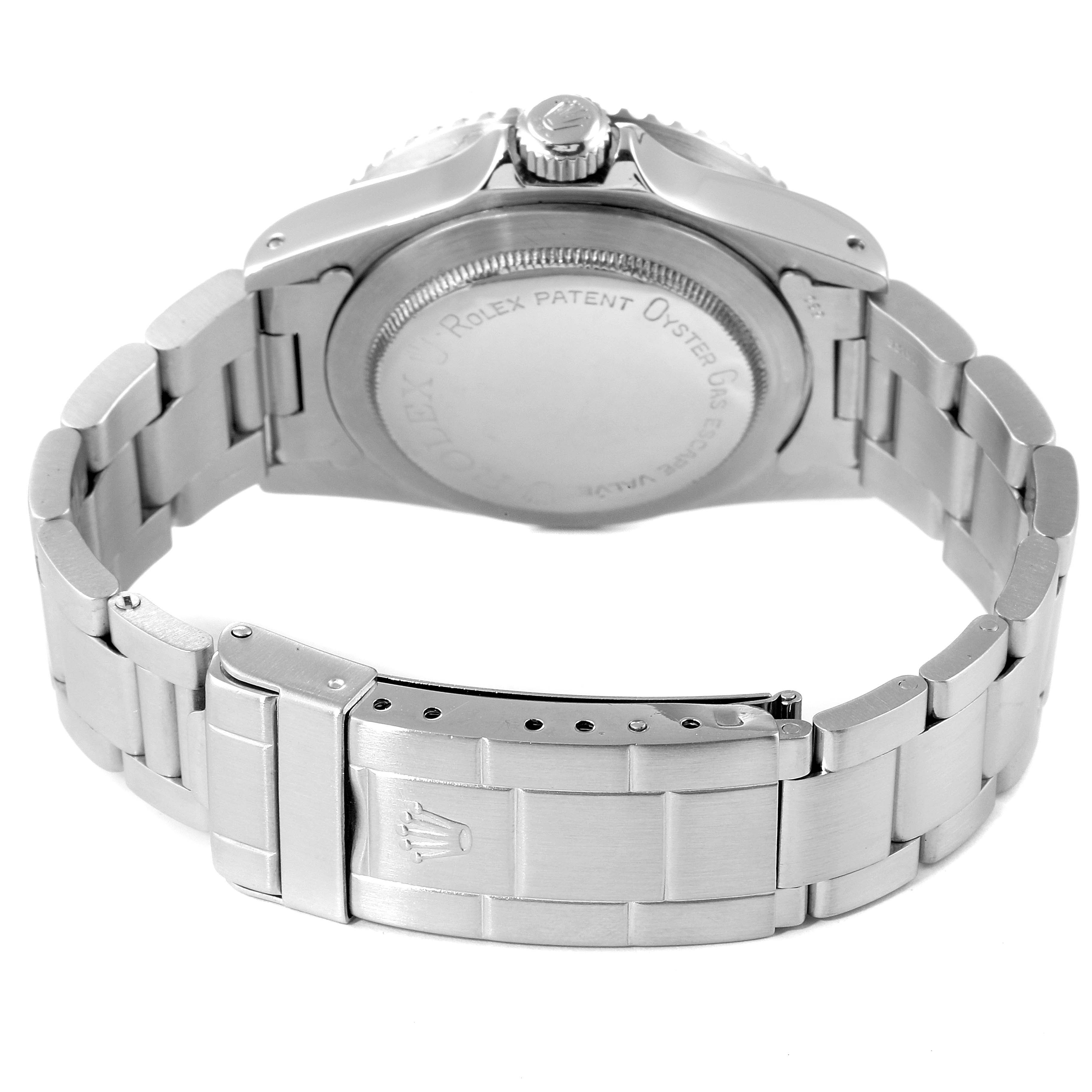 The image shows the back case, crown, and bracelet of the Rolex Vintage Collection 1665 Men's Stainless Steel Black Dial 1665 Men's Stainless Steel Black Dial model.