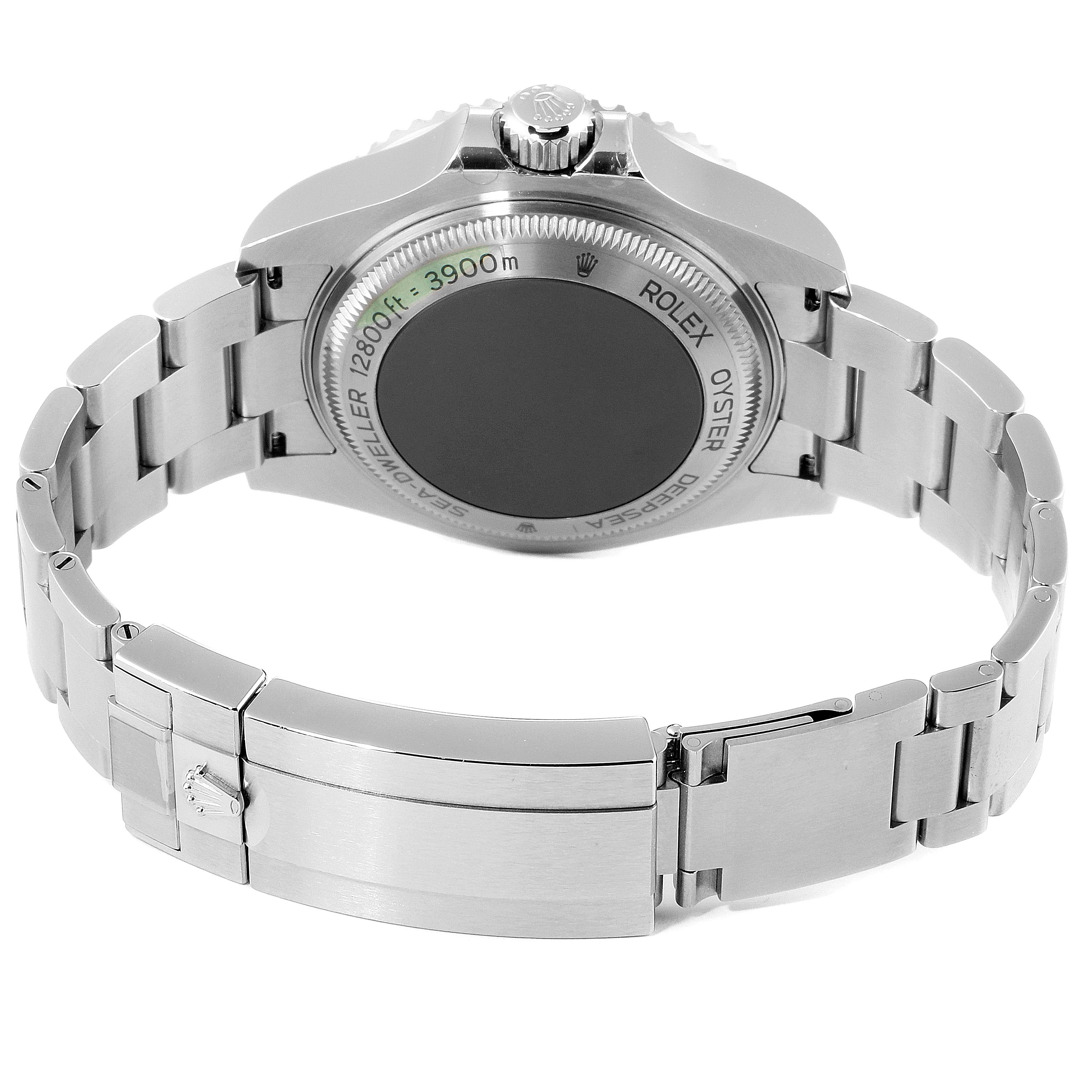 The image shows the back and bracelet of the Rolex Sea-Dweller 126660 Men's Stainless Steel Blue Dial 126660 Men's Stainless Steel Blue Dial watch from a bottom-back angle.