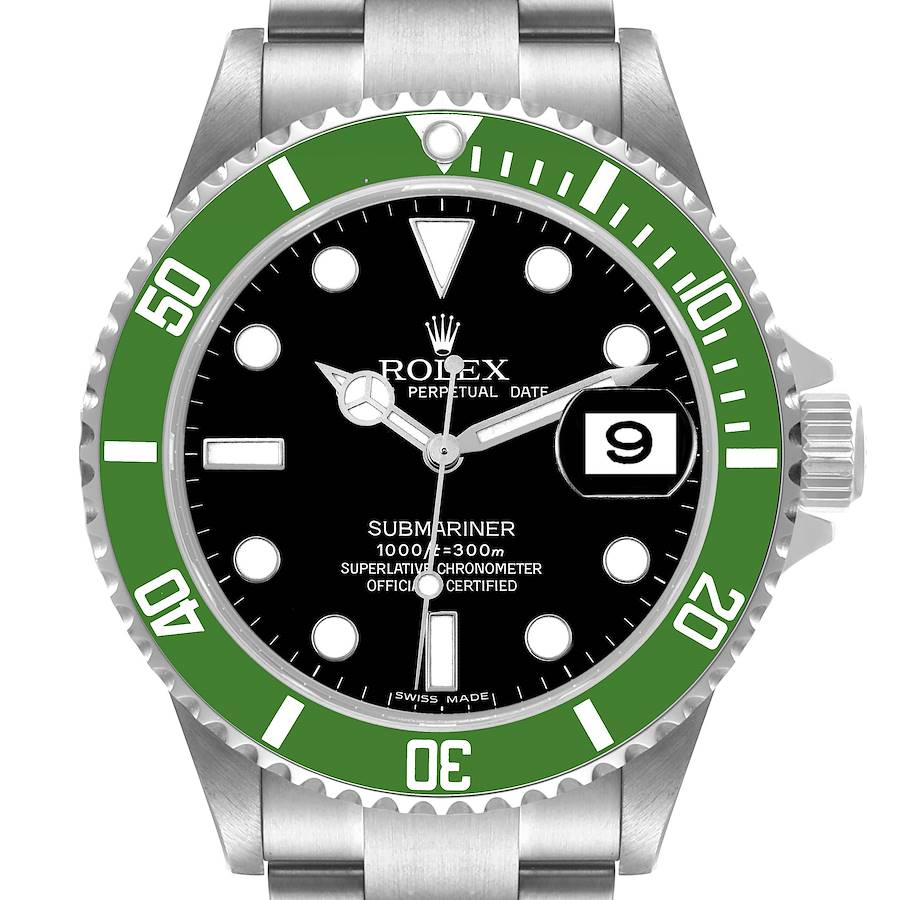 Rolex Submariner Green 50th Anniversary Steel Mens Watch 16610LV SwissWatchExpo