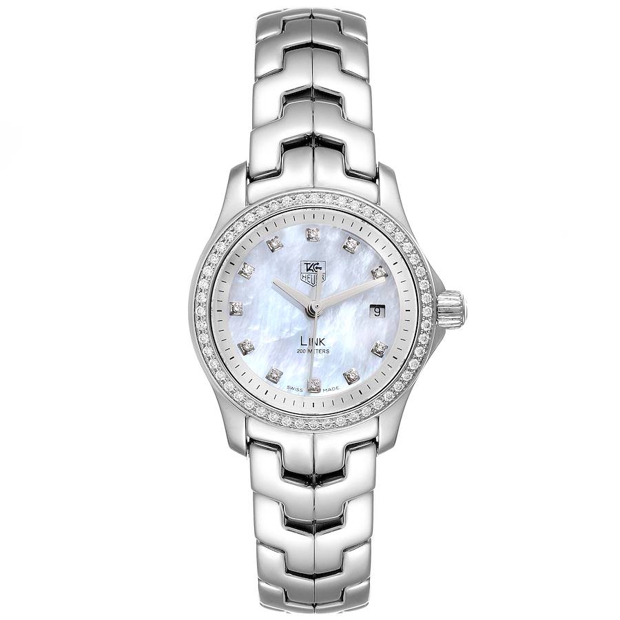 TAG Heuer Link MOP Diamond Dial Bezel Steel Ladies Watch WJF1319