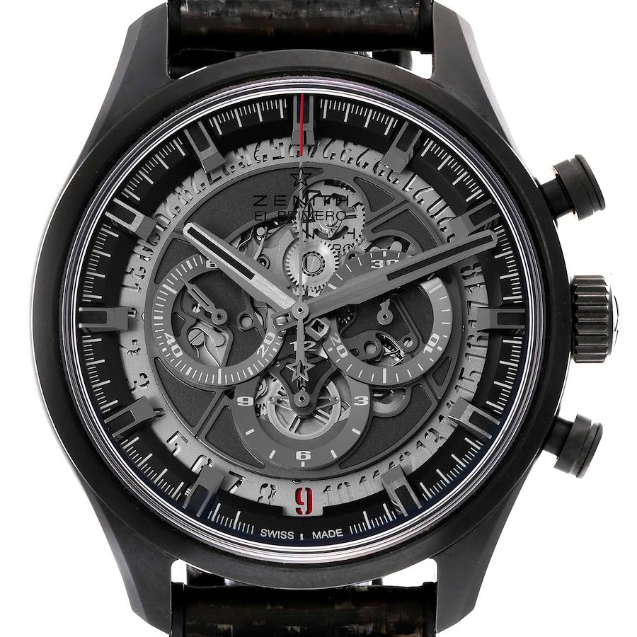 Zenith El Primero Skeleton Chronograph Mens Watch 49.2520.400 Box Card SwissWatchExpo