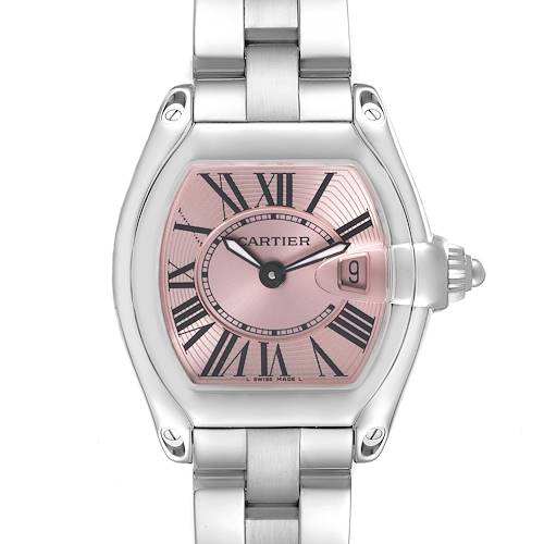 Photo of Cartier Roadster Small Pink Dial Steel Ladies Watch W62017V3