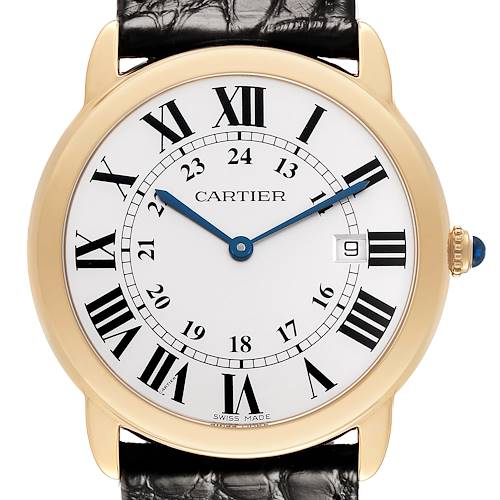 Photo of Cartier Ronde Solo 36 Large Yellow Gold Mens Watch W6700455 Card
