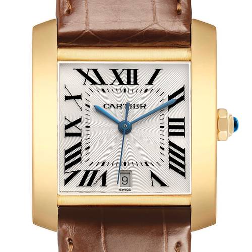 Photo of Cartier Tank Francaise Large Yellow Gold Mens Watch W5000156 Box Papers