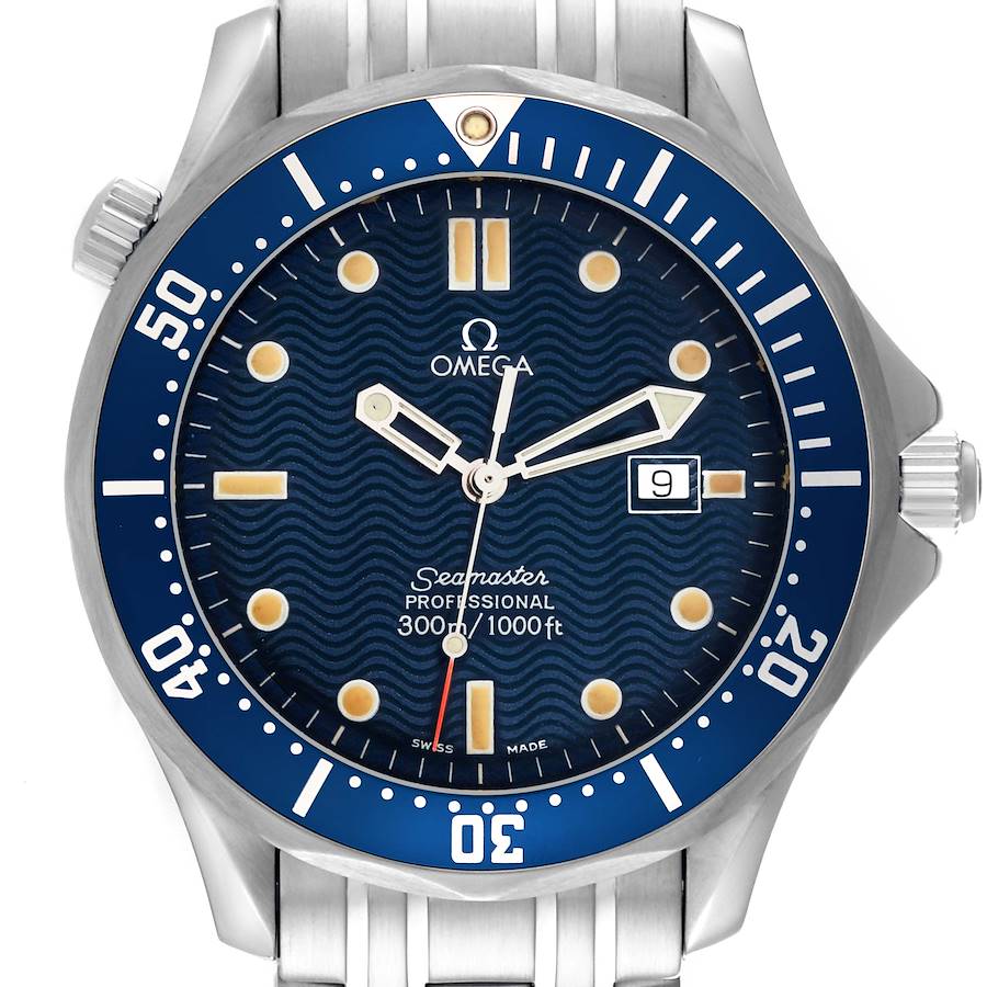 Omega Seamaster 300M Diver Blue Dial Steel Mens Watch 2541.80.00 SwissWatchExpo