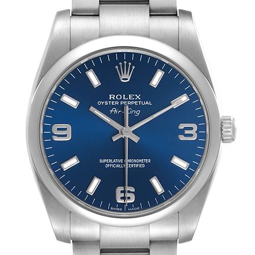 Photo of Rolex Air King 34 Steel Blue Dial Mens Watch 114200