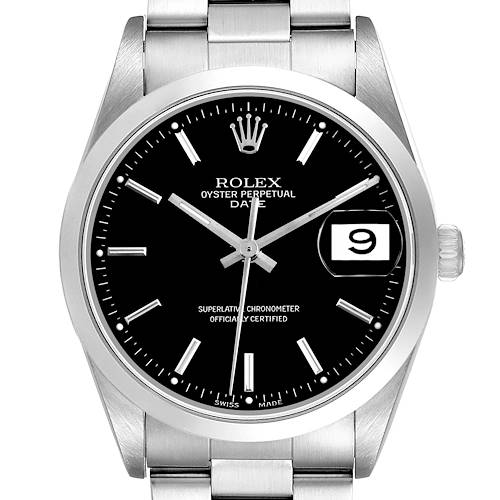 Photo of Rolex Date Steel Black Dial Mens Watch 15200