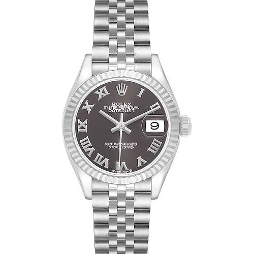 Photo of Rolex Datejust 28 Steel White Gold Dark Grey Dial Ladies Watch 279174