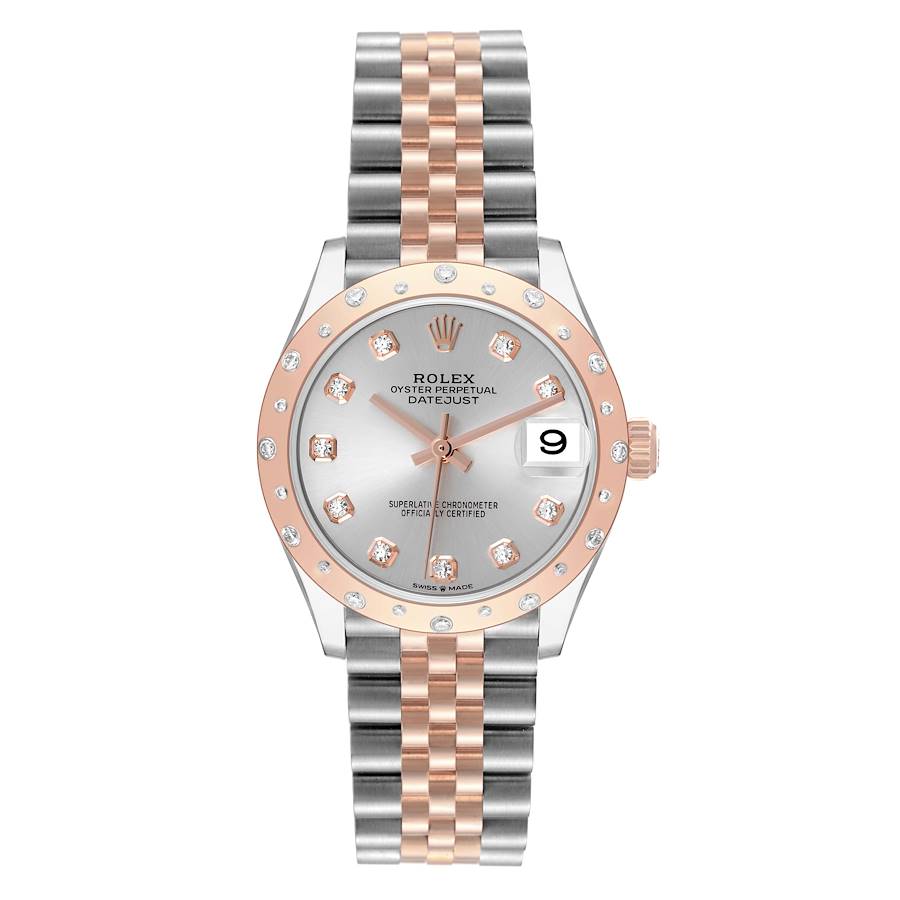 Rolex datejust 31 discount rose gold diamond