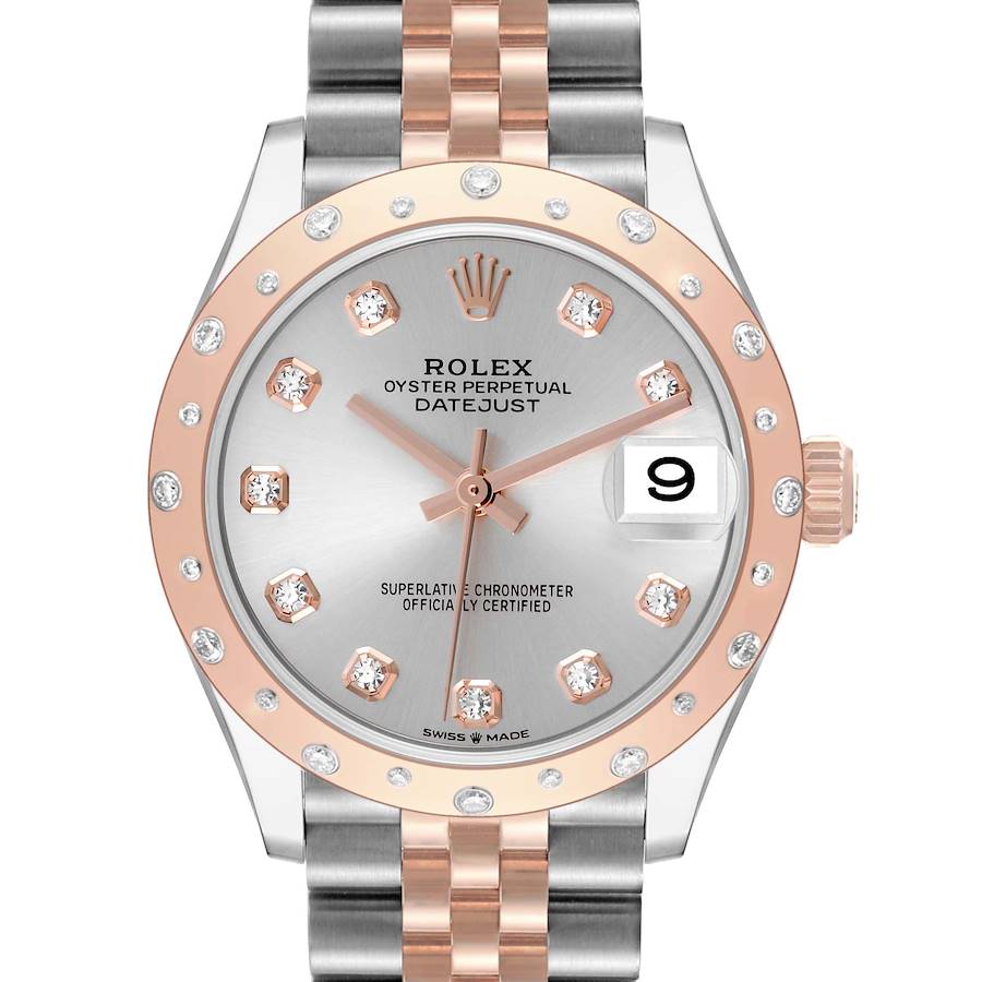 Rolex Datejust 31 Midsize Steel Rose Gold Diamond Ladies Watch 278341 Unworn SwissWatchExpo