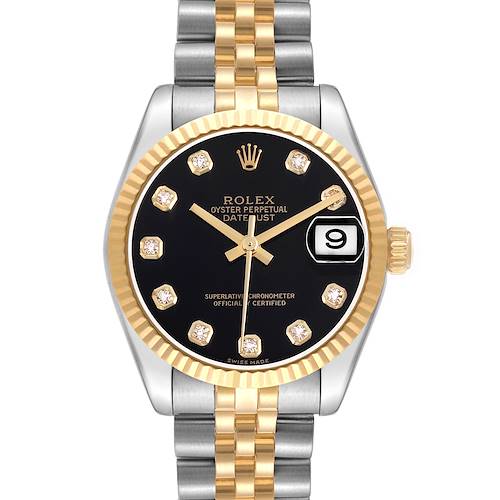 Photo of Rolex Datejust Midsize Steel Yellow Gold Diamond Dial Ladies Watch 178273