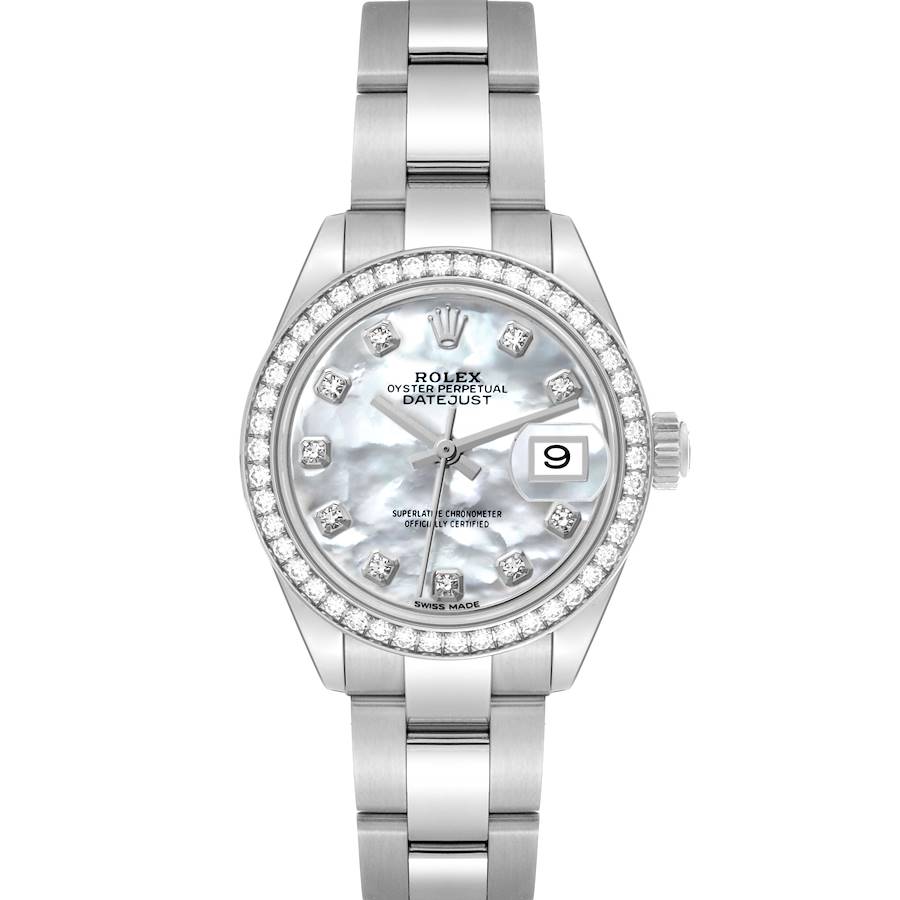 Rolex Datejust Steel White Gold Mother of Pearl Dial Diamond Ladies Watch 279384 SwissWatchExpo