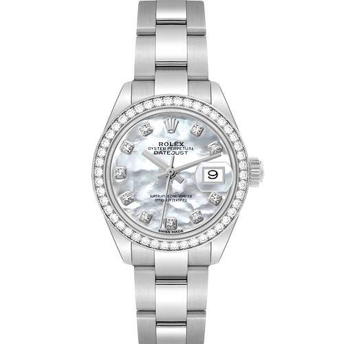 Photo of Rolex Datejust Steel White Gold Mother of Pearl Dial Diamond Ladies Watch 279384