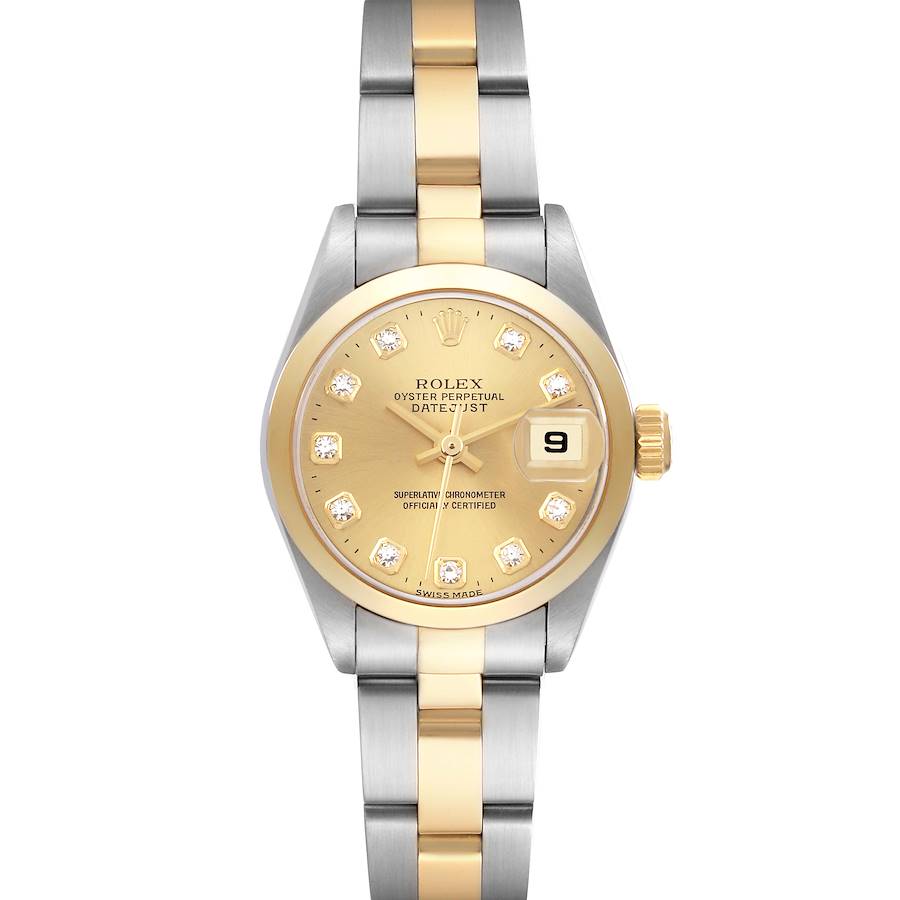 Rolex Datejust Steel Yellow Gold Diamond Dial Ladies Watch 79163 SwissWatchExpo