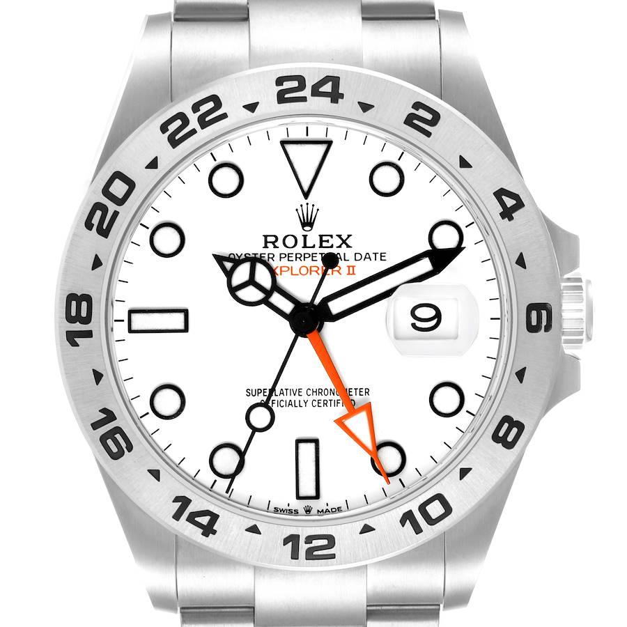 Rolex Explorer II 42mm Polar White Dial Steel Mens Watch 226570 Box Card SwissWatchExpo