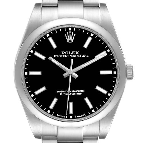 Photo of Rolex Oyster Perpetual 39 Steel Black Dial Mens Watch 114300 Card