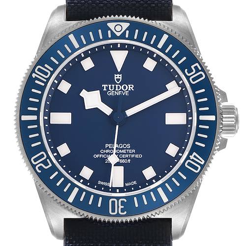 Photo of Tudor Pelagos FXD Blue Dial Titanium Mens Watch 25707 Box Card