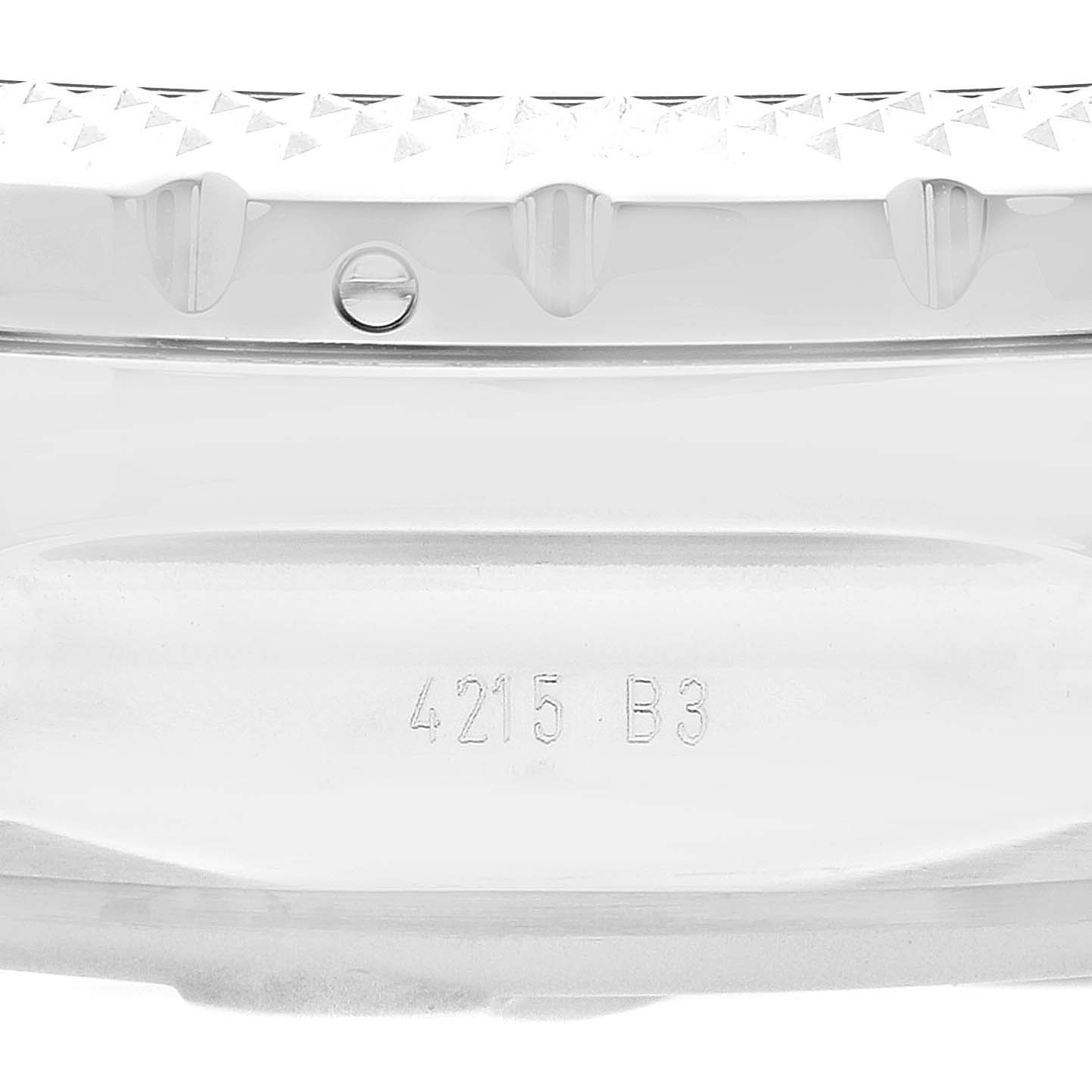 This image shows a close-up of the side of a Bentley model by Breitling, highlighting the bezel edge and part of the case with model details engraved.