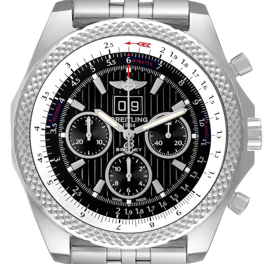 Breitling Bentley 6.75 Speed Chronograph Black Dial Watch A44364 Box Papers SwissWatchExpo