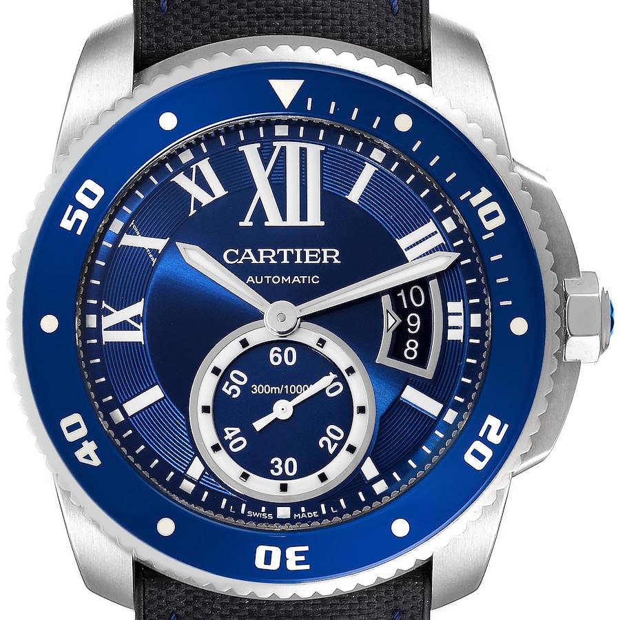 Cartier Calibre Diver Blue Dial Steel Mens Watch WSCA0010 Box Papers SwissWatchExpo