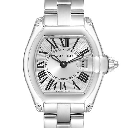 Photo of Cartier Roadster Small Silver Dial Steel Ladies Watch W62016V3 Papers