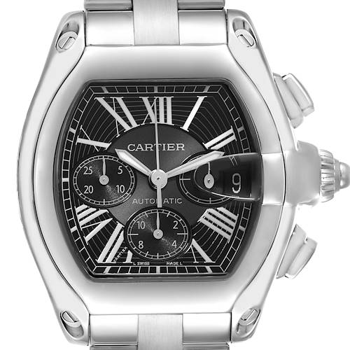 Photo of Cartier Roadster XL Chronograph Steel Mens Watch W62020X6 Box Papers