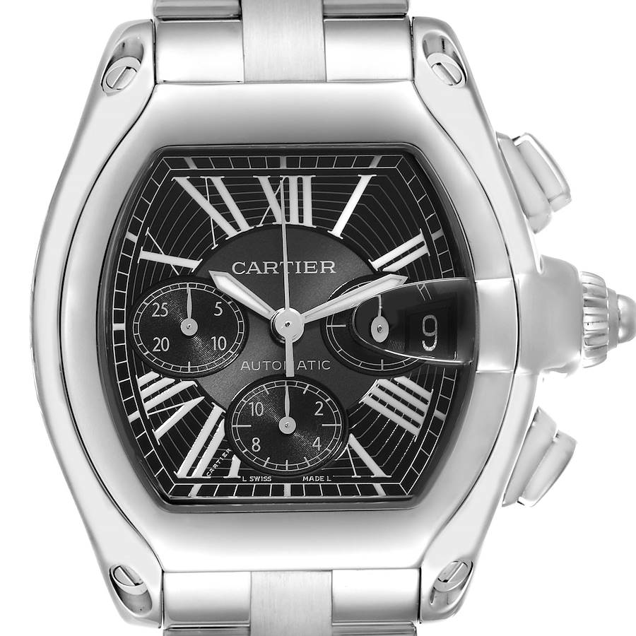 Cartier Roadster XL Chronograph Steel Mens Watch W62020X6 Box Papers SwissWatchExpo