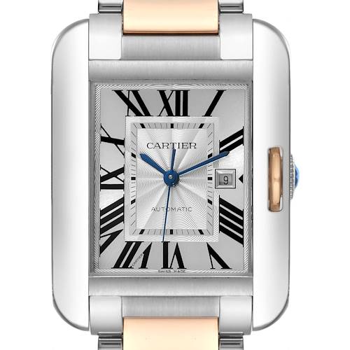 Photo of Cartier Tank Anglaise Large Steel Rose Gold Mens Watch W5310037 Box Papers