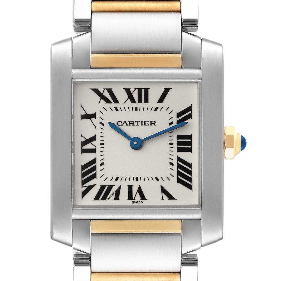 Cartier Tank Francaise Steel Yellow Gold Silver Dial Ladies Watch W2TA0003 SwissWatchExpo