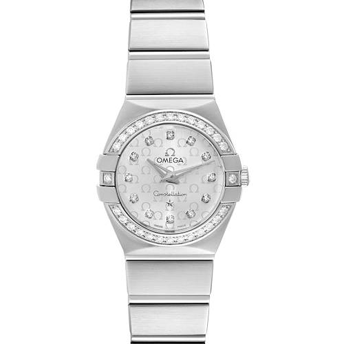 Photo of Omega Constellation Diamond Steel Ladies Watch 123.15.24.60.52.001 Box Card