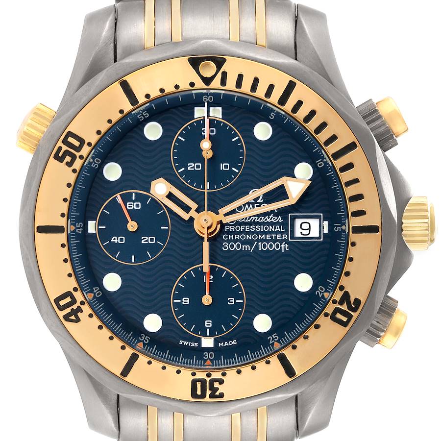 Omega Seamaster 41mm Titanium Yellow Gold Mens Watch 2297.80.00 SwissWatchExpo