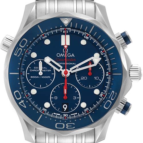 Photo of Omega Seamaster Diver 300M 41.5 mm Blue Dial Watch 212.30.42.50.03.001 Box Card