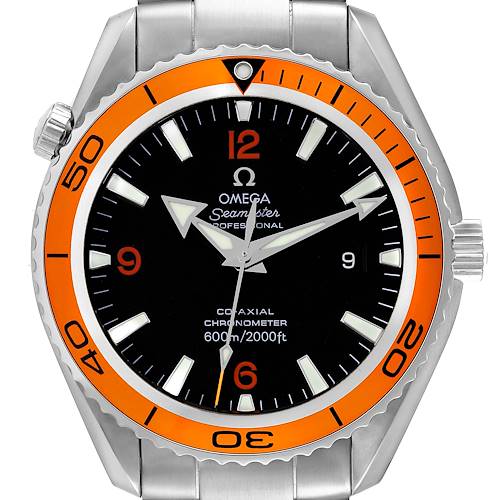Photo of Omega Seamaster Planet Ocean Orange Bezel Steel Mens Watch 2208.50.00 Box Card