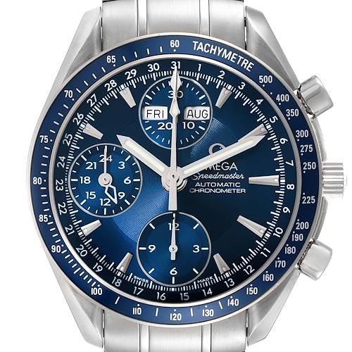 Photo of Omega Speedmaster Day Date Blue Dial Chronograph Mens Watch 3222.80.00