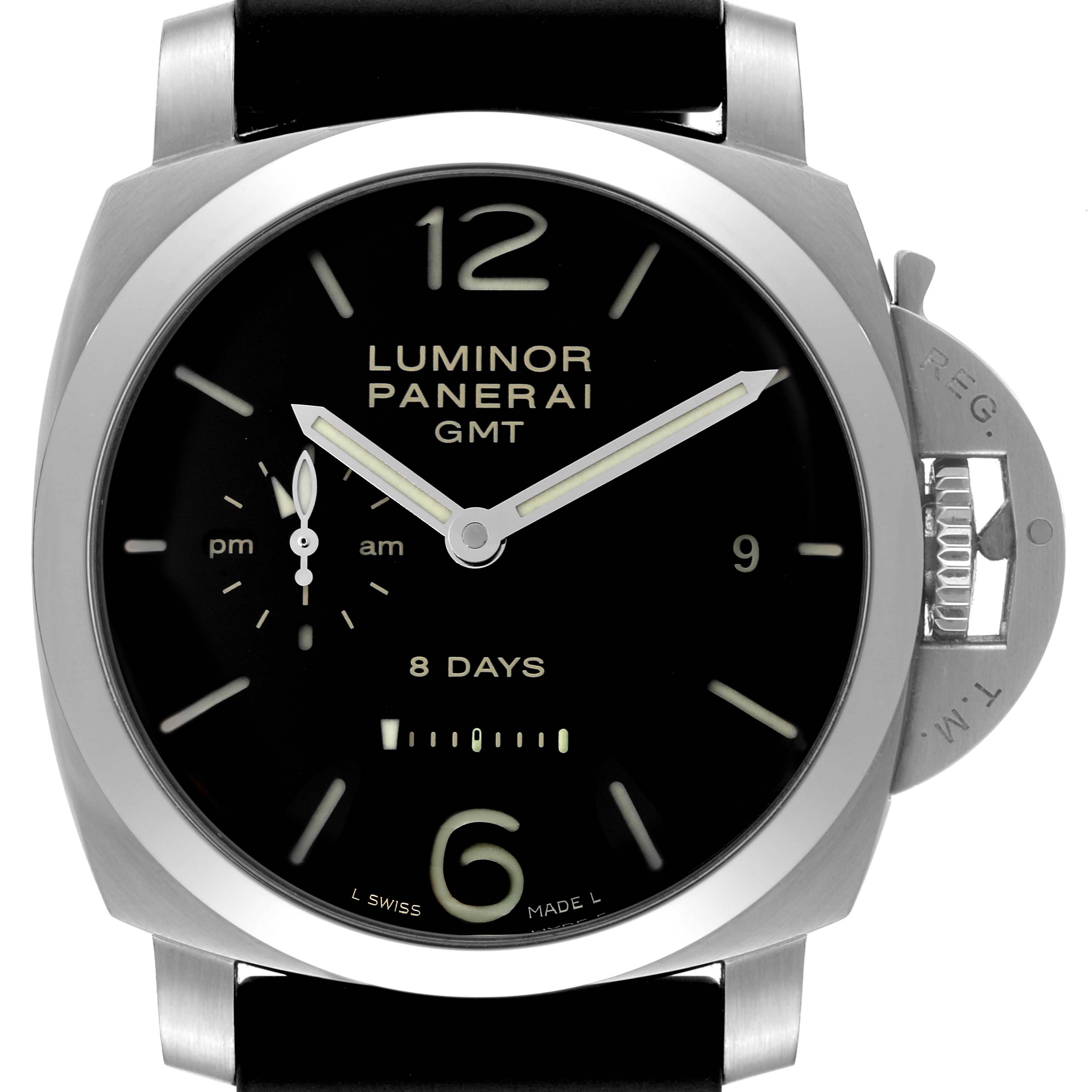 Panerai Luminor 1950 8 Days GMT 24H Steel Mens Watch