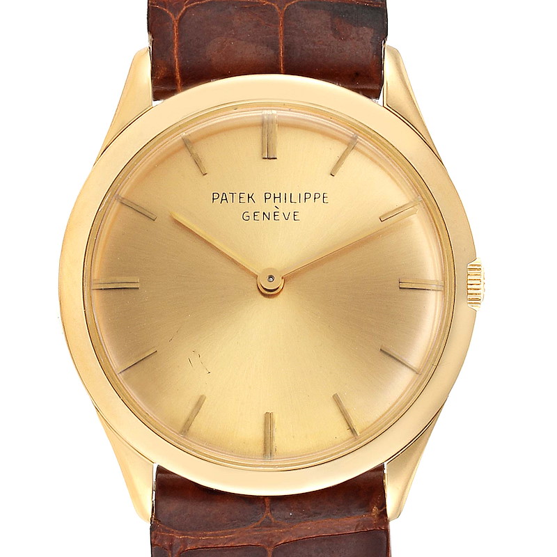 Patek Philippe Calatrava Yellow Gold Mechanical Vintage Mens Watch 2589 SwissWatchExpo