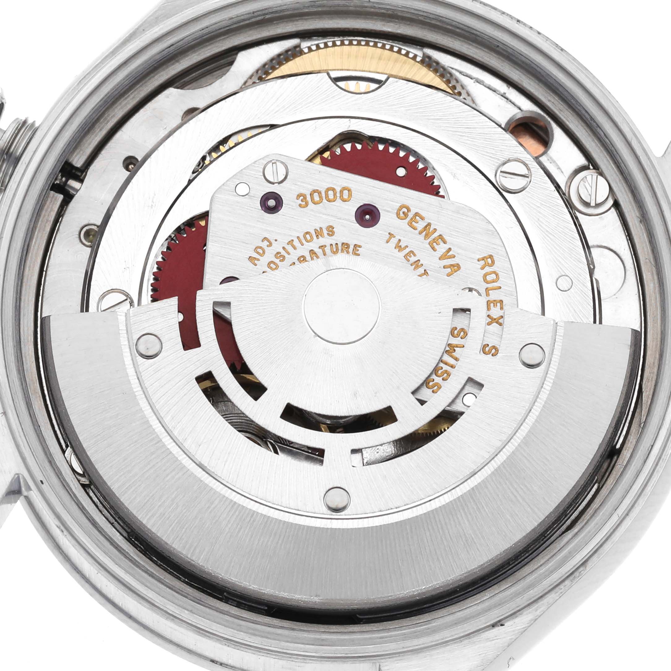 The image shows the internal movement components of the Rolex Air-King 14000 Men's Stainless Steel Pink Dial 14000 Men's Stainless Steel Pink Dial watch, viewed from the back.