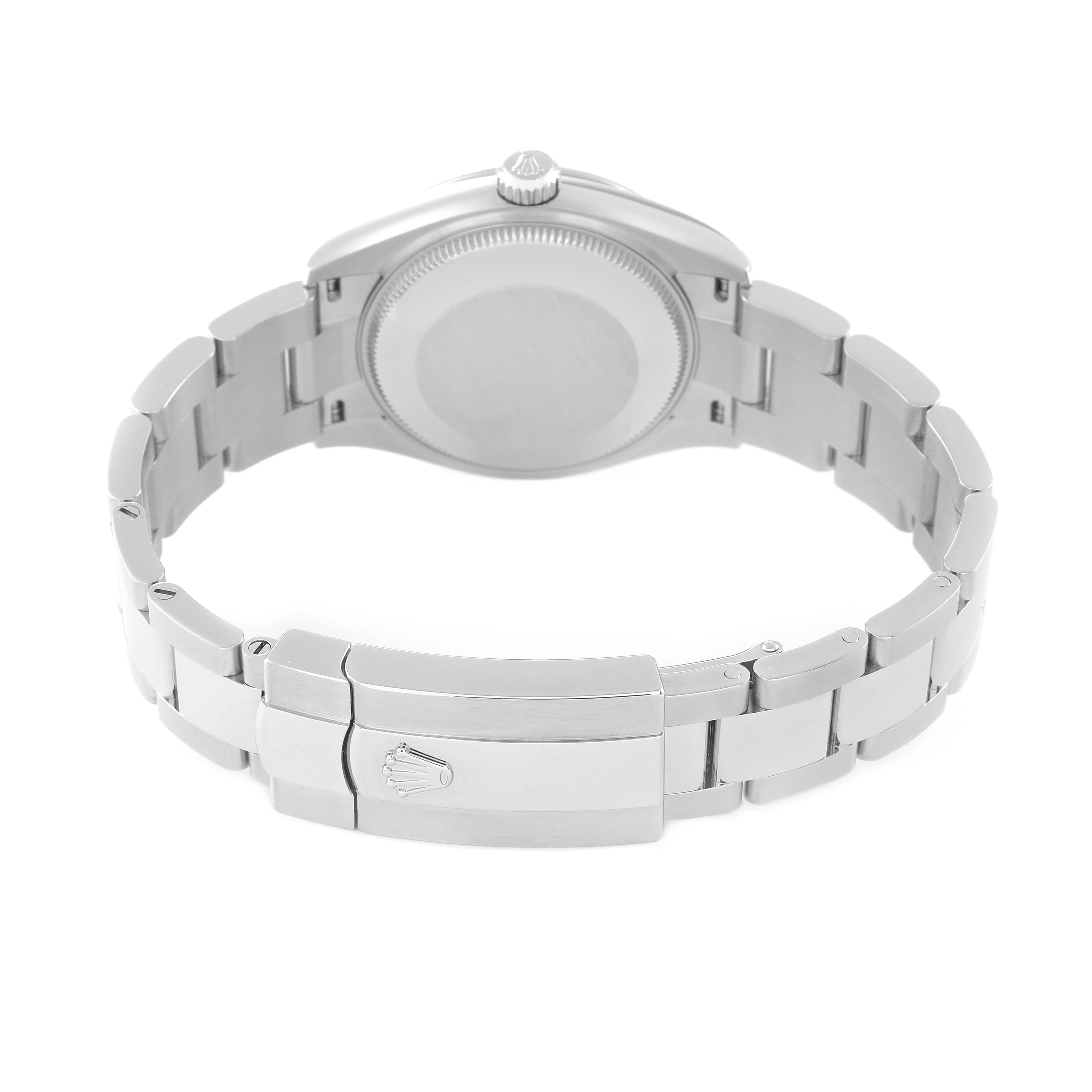 This image shows the back case and bracelet clasp of a Rolex Datejust 278240 Women's Stainless Steel Silver Dial 278240 Women's Stainless Steel Silver Dial watch from a reverse angle.
