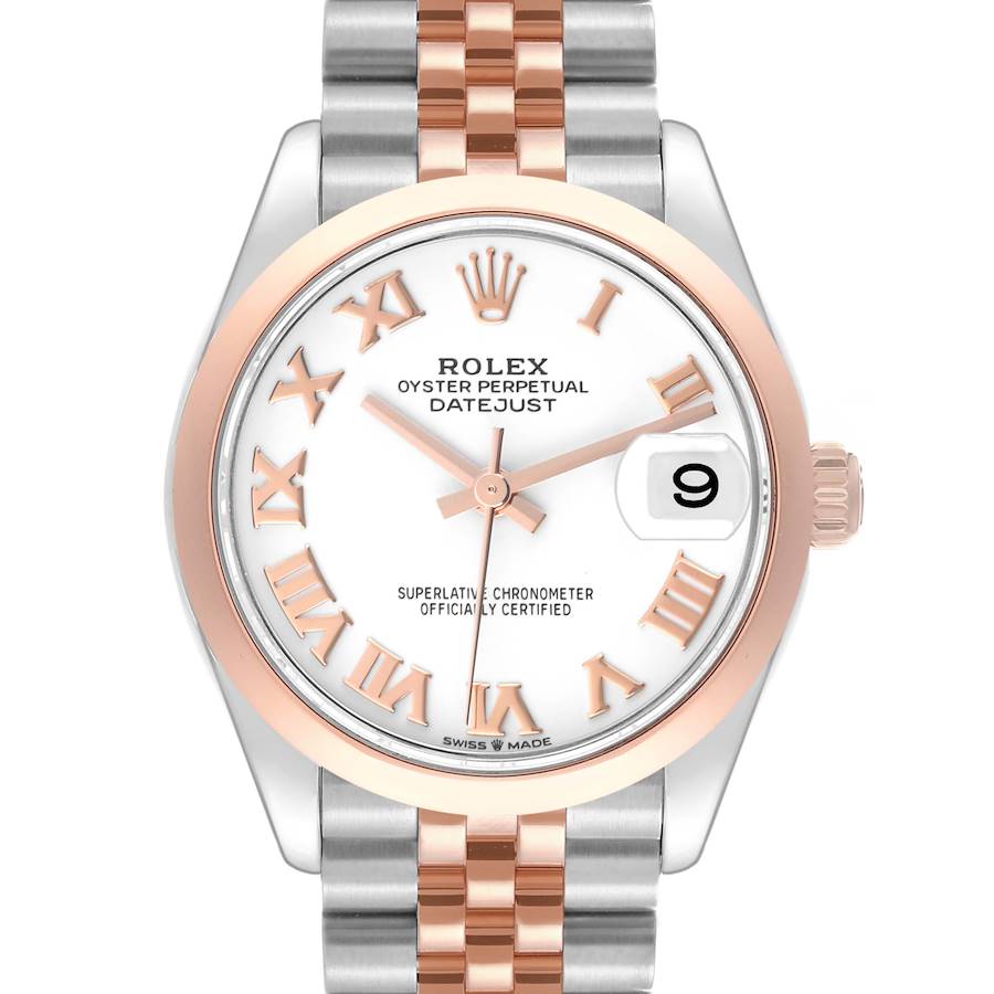 Rolex Datejust Midsize Steel Rose Gold White Dial Ladies Watch 278241 Box Card SwissWatchExpo