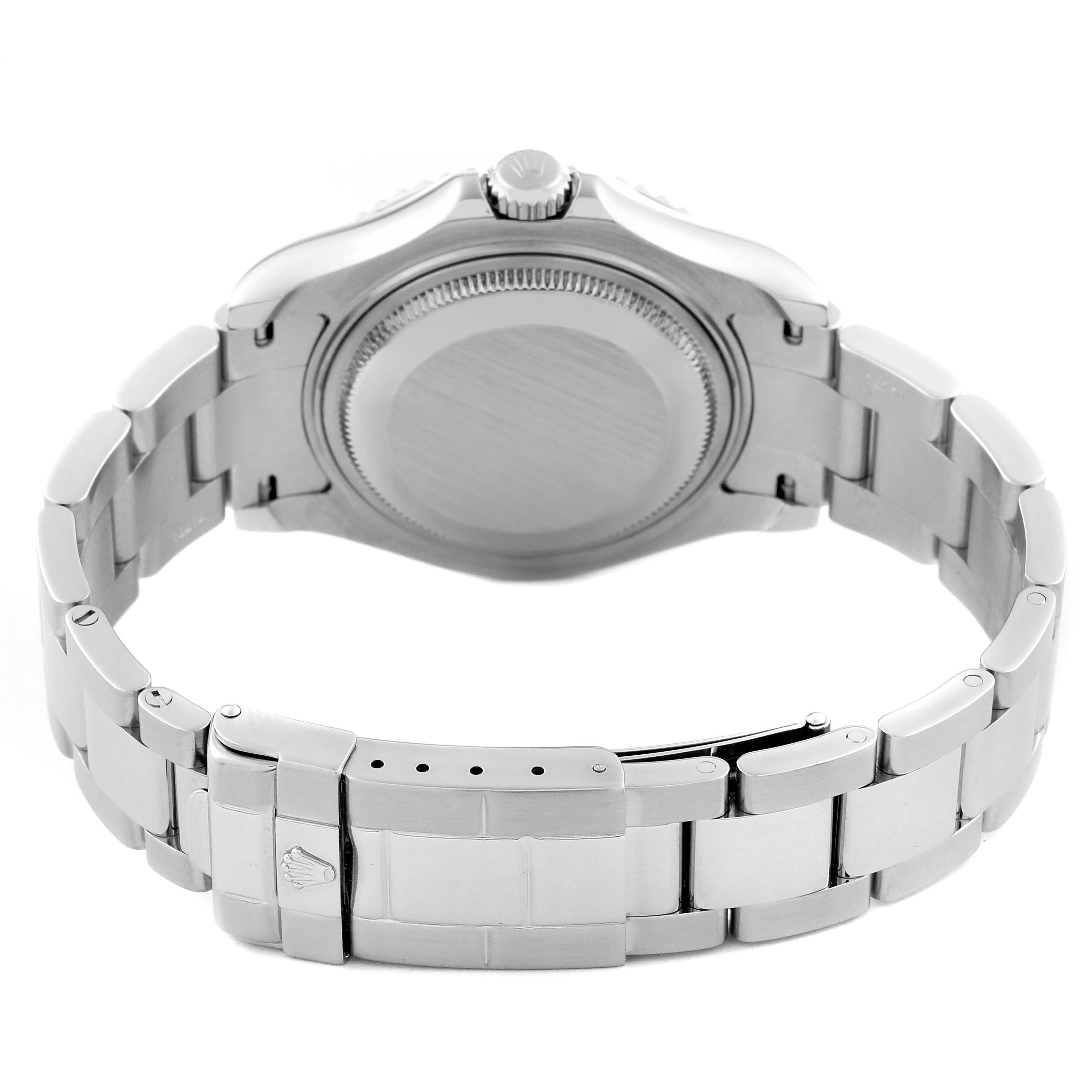 The image shows the back case and metal bracelet of a Rolex Yacht-Master 168622 Men's Stainless Steel Grey Dial 168622 Men's Stainless Steel Grey Dial watch, viewed from the rear angle.