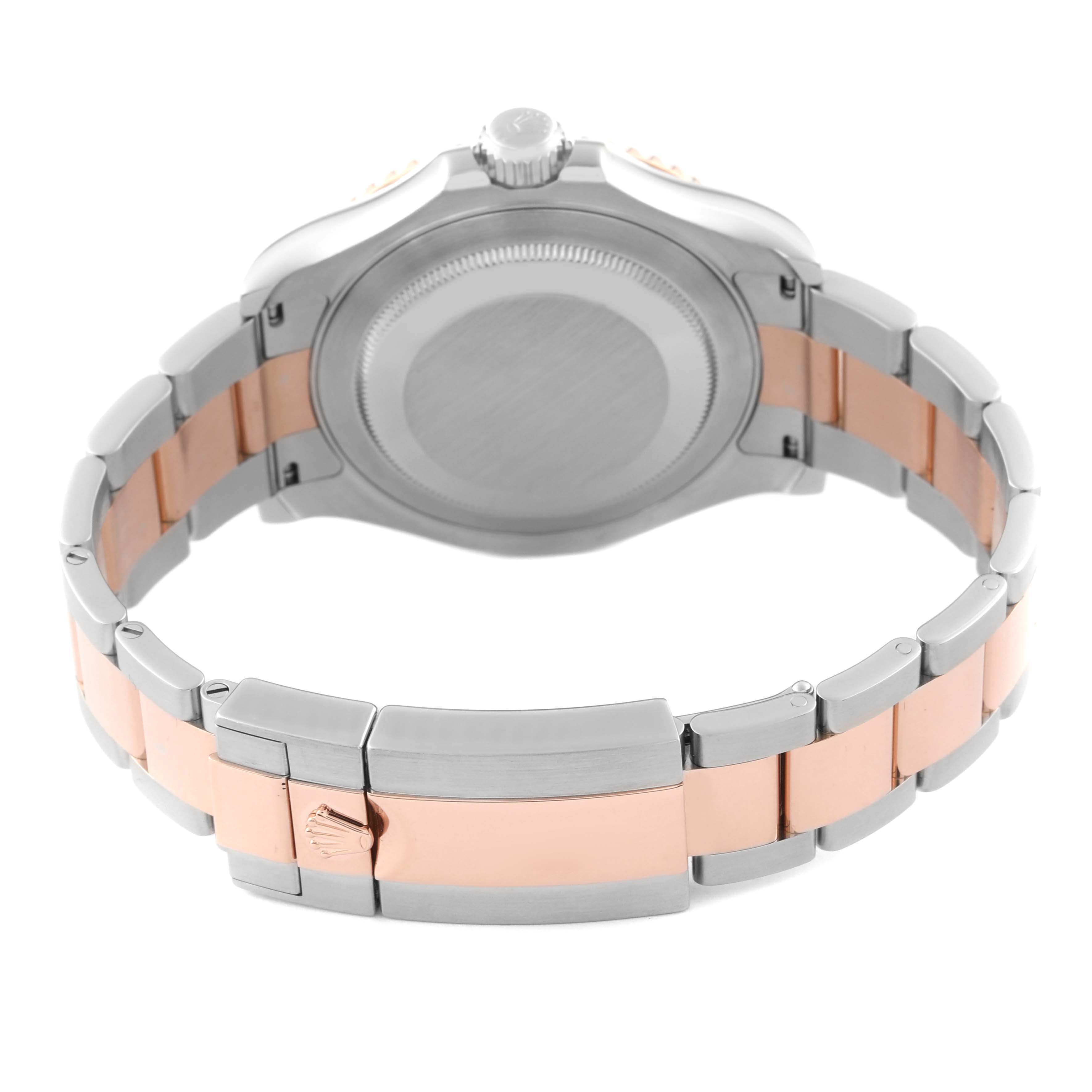 The image shows the back case and bracelet of a Rolex Yacht-Master 116621 Men's Steel and Gold (two tone) Black Dial 116621 Men's Steel and Gold (two tone) Black Dial watch at a rear angle.