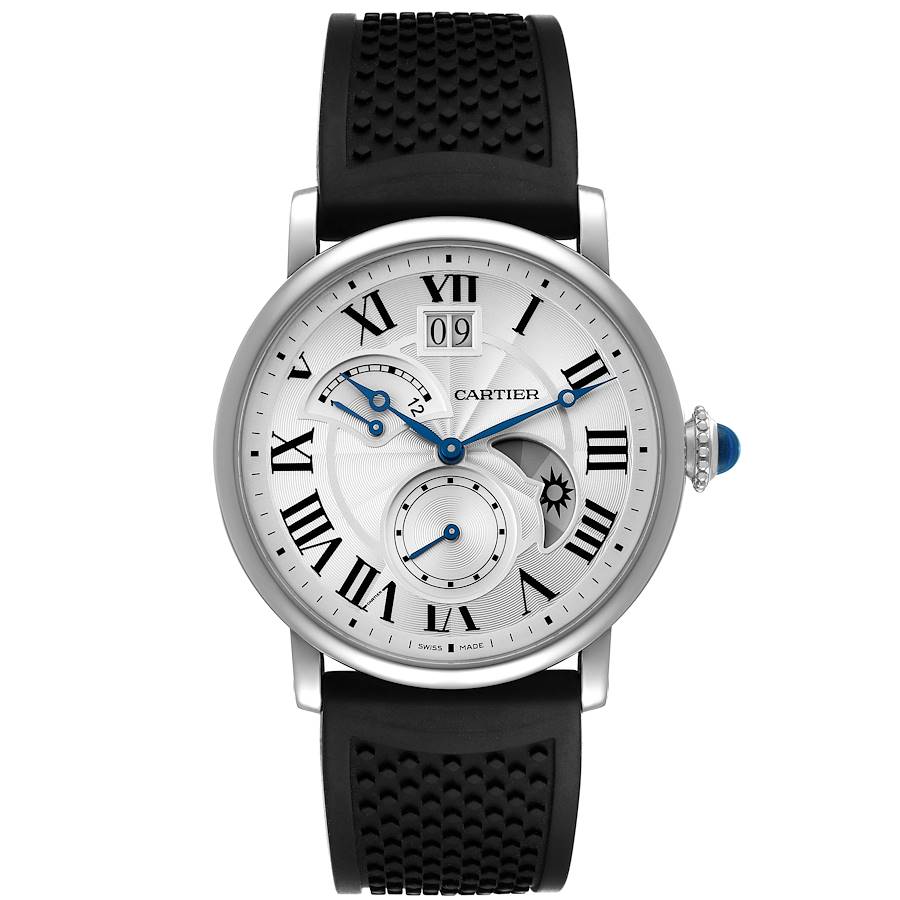 Cartier Rotonde Retrograde GMT Time Zone Steel Mens Watch W1556368 