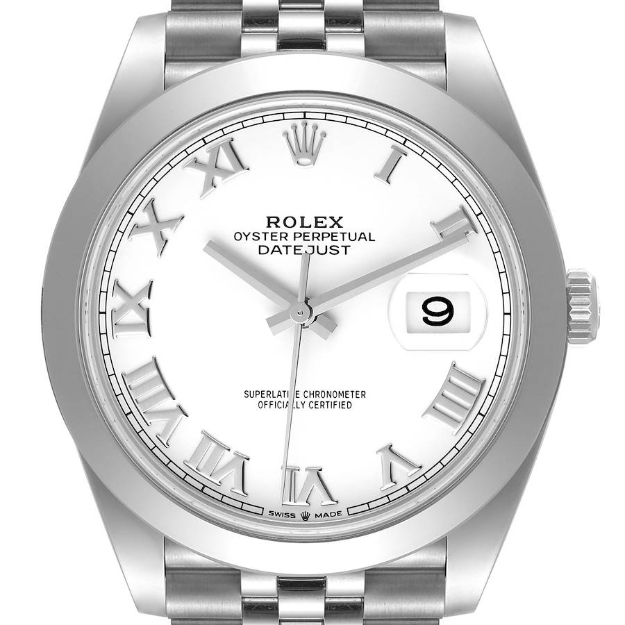 Rolex Datejust 41 White Dial Stainless Steel Mens Watch 126300 Unworn +2 Extra links SwissWatchExpo