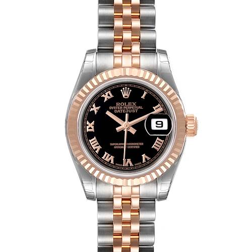 Photo of Rolex Datejust Steel Everose Gold Roman Numerals Ladies Watch 179171 Unworn